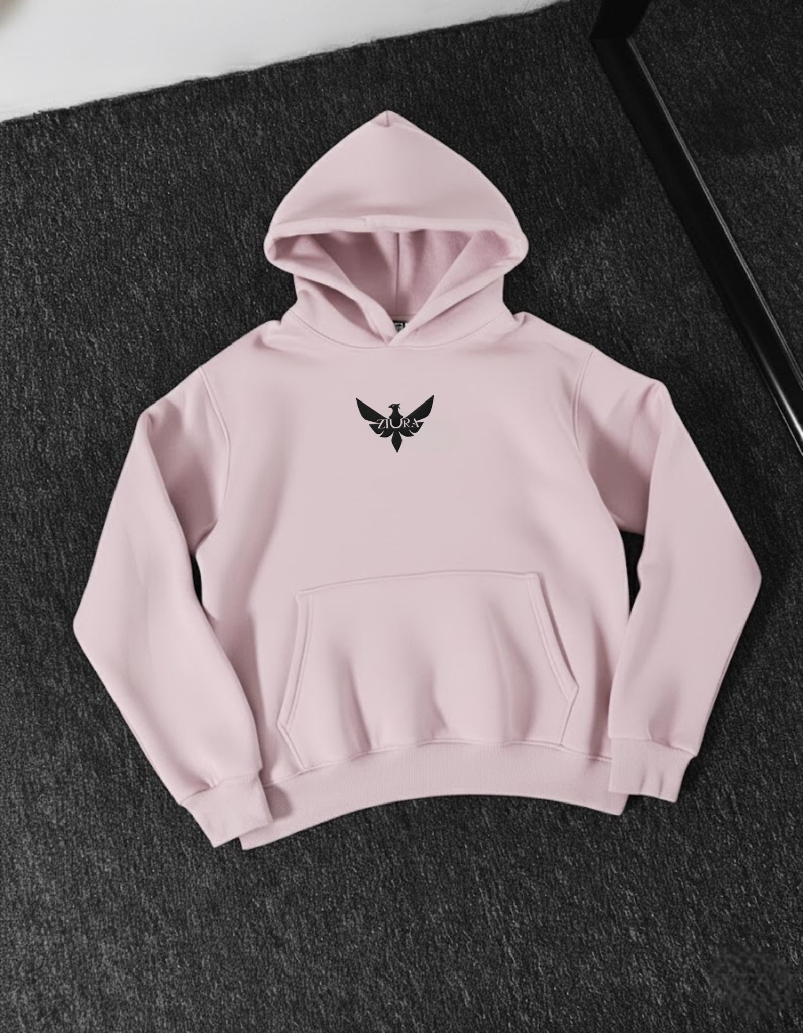 Baby Pink Regular Fit Ziura Hoodie
